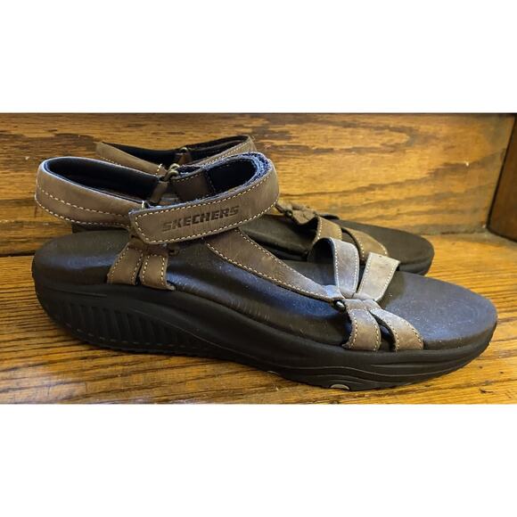 Skechers Shape Ups Dash Ankle Strap Comfort Sandals Women 8.5 Brown #12290 - Picture 1 of 10